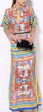 'Carretto' Multicolored Belted Maxi Dress - DESIGNER INSPIRED FASHIONS