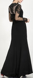 Sheer-Paneled Gown, Black or Pink