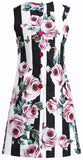 Floral & Striped Print Shift Dress