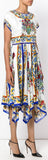 'Majolica' Print Flared Dress - DESIGNER INSPIRED FASHIONS