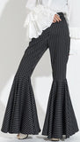 Pinstripe Bell-Bottom Pants