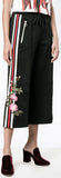 Embroidered Technical Jersey Jacket and Embroidered Wide Leg Jogging Pants, Black