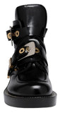 'Ceinture' Black Cut-Out Leather Ankle Boots - Black - DESIGNER INSPIRED FASHIONS