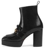 Novel Platform Kiltie Ankle Boot