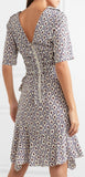 'Arodie' Wrap-Effect Printed Silk-Blend Crepe De Chine Dress, Blue