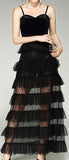 Black Tiered Lace Gown