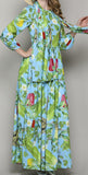 Garden Vegetable Print Dress with Sash
