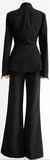 Black Flared Jacket & Pant Set