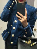 Cropped Velvet Jacket - Black or Blue