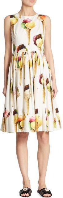 Gelato Printed Dress in White - DESIGNER INSPIRED FASHIONS