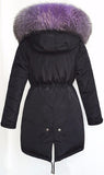 Fur Hooded Down Parka Coat