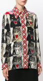 Tiger Face Print Silk Shirt