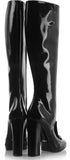 'Lillian' Horsebit Black Patent Leather Knee-High Boots - DESIGNER INSPIRED FASHIONS