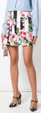 Striped Rose Print Mini Skirt