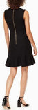 Black Ruffle Tweed Dress with Bow
