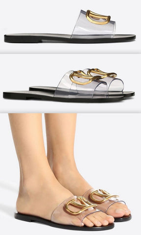 Slide Sandal with Go Logo Detail
