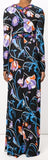 Floral Printed Jersey Silk Maxi Dress