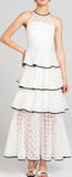 Tiered Lace Halter Maxi Dress, White