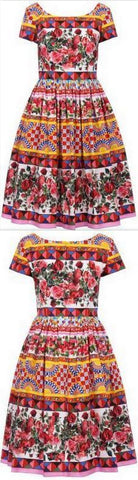 'Mambo' Print Poplin Dress - DESIGNER INSPIRED FASHIONS