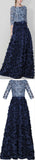 Rose-Applique Sequin Evening Gown - DESIGNER INSPIRED FASHIONS