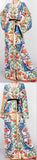 Majolica Print Multicolored Robe-Dress - DESIGNER INSPIRED FASHIONS