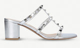 Rockstud Mules, Silver
