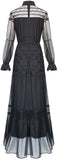 Black Lace-Trim Maxi Dress