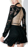 'Jolene' Lace-up Dress, Black