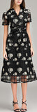 Floral-Embroidered Lattice Mesh Dress