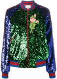 Sequin Embellished Bomber Jacket