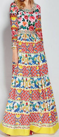 'Mambo' Print Gown - DESIGNER INSPIRED FASHIONS