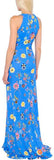 Sleeveless Long Printed Silk Dress-Blue - DESIGNER INSPIRED FASHIONS