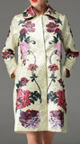 Floral Print Jacquard Coat