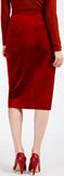 Red Velvet Midi Skirt
