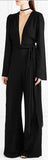 Black Stretchy Low-Cut Jumpsuit - DESIGNER INSPIRED FASHIONS