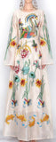 Long Embroidered Organza Dress - Multi-Color - DESIGNER INSPIRED FASHIONS
