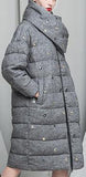 Textured Embellished Down Coat in Grey or Cream - DESIGNER INSPIRED FASHIONS