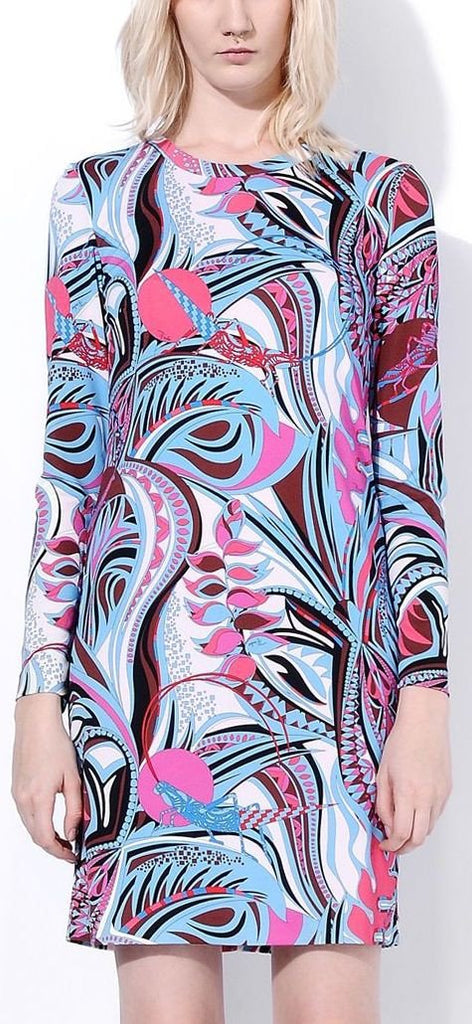 Grasshopper Printed Short Jersey Silk Dress - DESIGNER INSPIRED FASHIONS