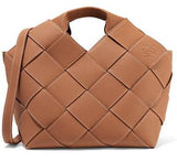 Woven Textured-Leather Tote