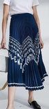 Pleated Skirt in Logo Chevron Skirt