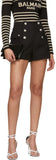 Button-Embellished Shorts, Black