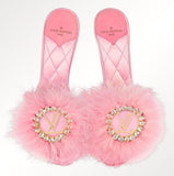 Maribou Trimmed Mules - Pink or White