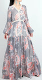 Printed Paneled Boho Maxi Dress