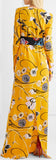 Belted Floral-Print Crepe Gown