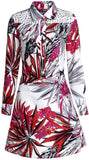 Floral-Print Embellished Shirt & Skirt Set