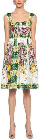 Bouquet Printed Dress - DESIGNER INSPIRED FASHIONS