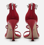 Satin Sandals with Embroidery | DESIGNER INSPIRED FASHIONS