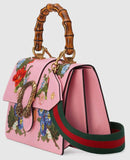 Dionysus Embroidered Leather Top Handle Bag, Pink - DESIGNER INSPIRED FASHIONS