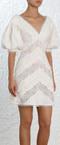 'Painted' Heart Chevron Dress, Cream