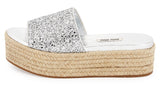 Glitter Platform Espadrilles Slide Sandal - Argento - (Silver or Gold) - DESIGNER INSPIRED FASHIONS